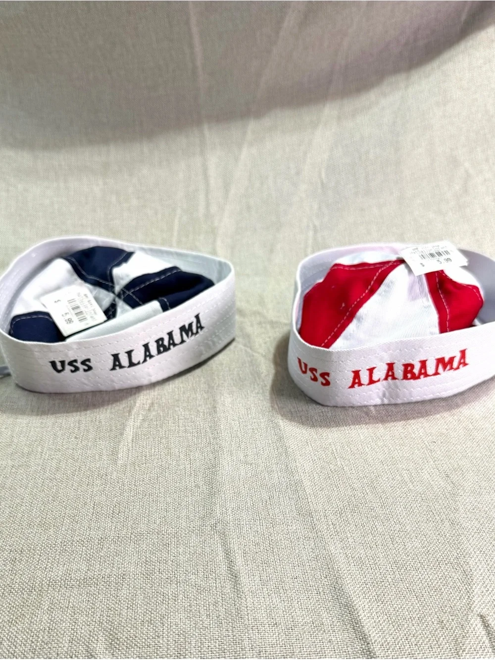 Baby USS Alabama Sailor Hat - Red and Navy